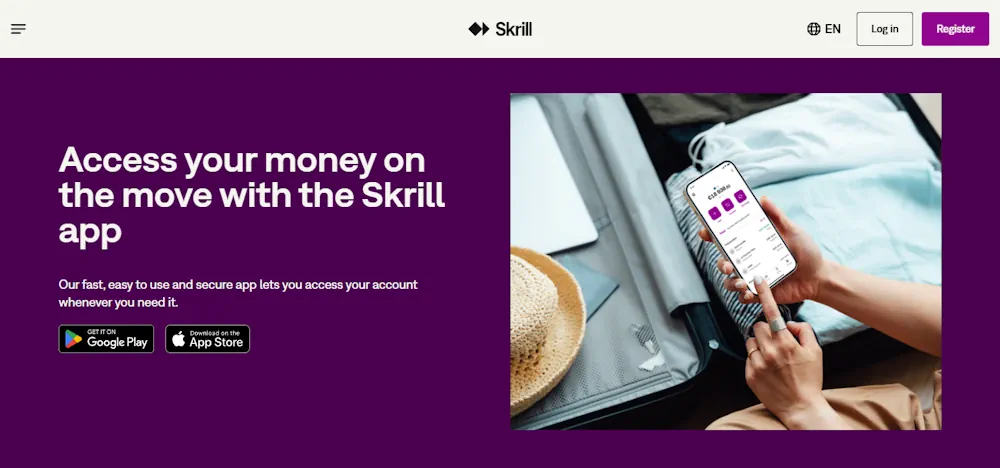 Skrill App Website Skrill Screenshot